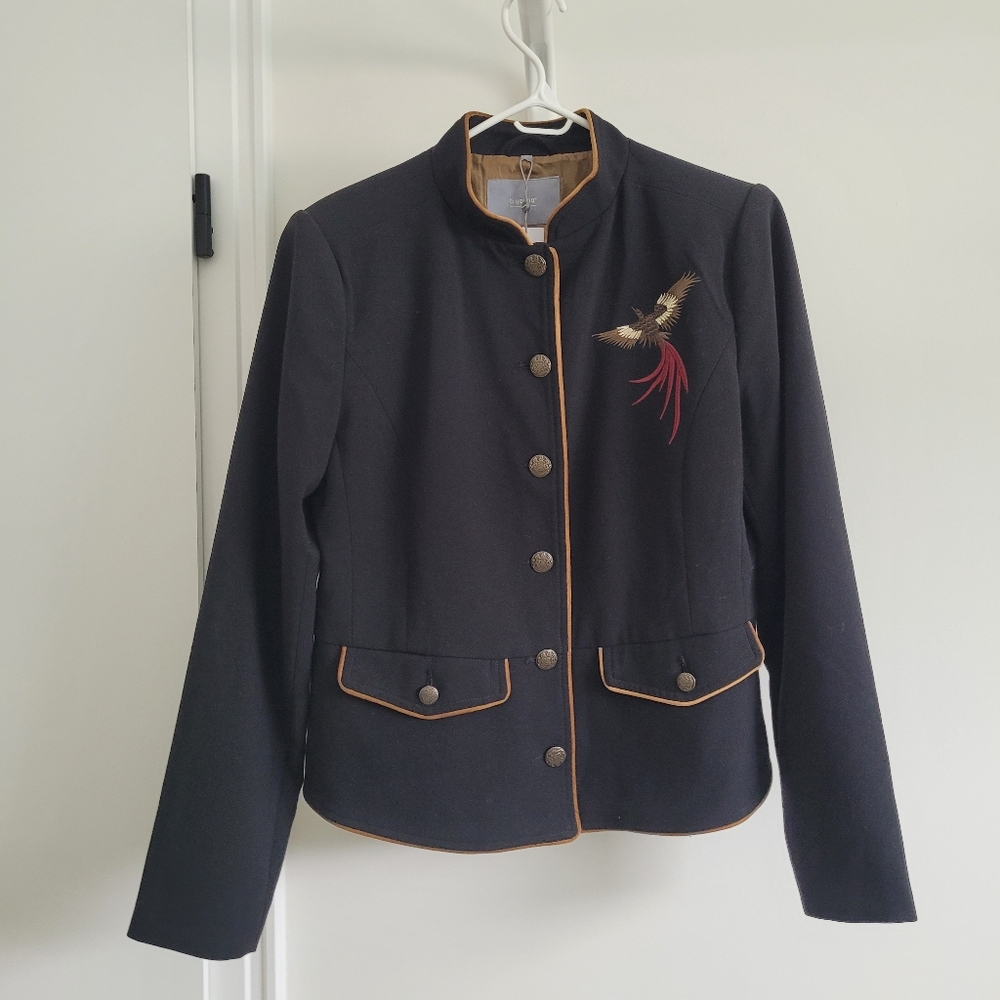 B. Young NWT Black Embroidered Women's Jacket 38